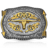 MONTANA SILVERSMITHS POINTING WEST LONGHORN - ACC BUCKLE  - A1099P