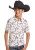 ROCK & ROLL NATURAL HORSE PRINT POLO - KIDS BOYS POLO - BB51T09607