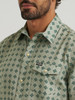WRANGLER ATG X TEA GREEN PRINT - MENS SHIRT  - 112375338
