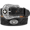 JUSTIN  5 TEXAS STAR TOOLED BLACK - ACCESSORIES BELT MEN - C12423