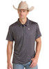 ROCK & ROLL BLACK CROSS BONES PRINT - MENS POLO  - BM51T09605