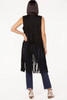BLACK FRINGE SUEDE VEST - LADIES VESTS  - FRNG-VST2-BLK
