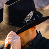 MONTANA SILVERSMITHS HAT FEATHER 2 TONE STEERHEAD - HATS ADD-ONS  - HF6148