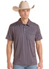 ROCK & ROLL CHARCOAL STRIPED VENTED - MENS POLO  - BM51T09591