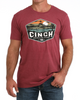CINCH BURGUNDY DESERT SCENE - MENS TEE  - MTT1690736
