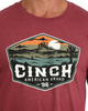 CINCH BURGUNDY DESERT SCENE - MENS TEE  - MTT1690736