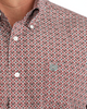 CINCH GEOMETRIC BURGUNDY PRINT - MENS SHIRT  - MTW1106140