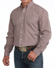 CINCH GEOMETRIC BURGUNDY PRINT - MENS SHIRT  - MTW1106140