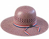 AMERICAN HAT COMPANY RED WHT & BLUE OPEN CROWN 41/4 - HAT STRAWS  - 2030S