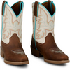 JUSTIN  COGNAC BROWN & FUSCHIA - BOOT KIDS GIRLS - JK2796