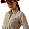 ARIAT KIRBY CHOCOLATE PLUM STRIPE - LADIES SHIRT  - 10079668