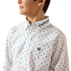 ARIAT TEAM EMORY WHITE/BLUE GEO - KIDS BOYS SHIRT - 10079414