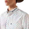 ARIAT TEAM EMORY FITTED WHITE GEO - MENS SHIRT  - 10079415