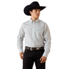 ARIAT CROW WHITE LONGHORN STRIPE - MENS SHIRT  - 10079419