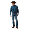ARIAT CLAUDE FITTED SAILOR BLUE GEO - MENS SHIRT  - 10079444