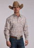 STETSON SADDLE BROWN PAISLEY PRINT - MENS SHIRT  - 11-001-0425-6054BR