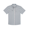 PONCHO  NAVY GREEN & WHITE STRIPES - MENS SHIRT WESTERN SNAPS - THE BIG RIG