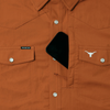 PONCHO  BURNT ORANGE TEXAS LONGHORNS - MENS SHIRT WESTERN SNAPS - THE BERTHA