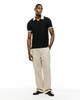 PSYCHO BUNNY GARRY JACQUARD POLO-BLACK - MENS POLO  - MT0100224-001