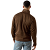 ARIAT CALDWELL 1/4 ZIP CARAFE BROWN - MEN SWEATER  - 10079644