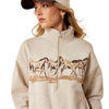 ARIAT RUNNING WILD 1/2 ZIP OATMEAL - LADIES SWEATSHIRT  - 10079255