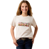 ARIAT FLORAL FILL OFF WHITE T-SHIRT - KIDS GIRLS TEE - 10082177