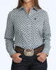 CINCH LIGHT BLUE GEOMETRIC PRINT - LADIES SHIRT  - MSW9164280