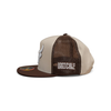 LOST CALF 3D LOGO TAN WITH BROWN - HATS CAP  - 2 MESH PANEL BROWN