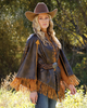 CRUEL GIRL FAUX BROWN LEATHER CAPE/ FRING - LAD CARD  - CWV7456001