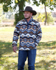 CINCH BLUE AZTEC POLAR FLEECE - MEN SWEATER  - MWK1514030