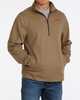 CINCH BROWN 1/4 ZIP PULLOVER - MEN SWEATER  - MWK1913005
