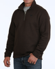 CINCH BROWN 1/4 ZIP PULLOVER - MEN SWEATER  - MWK1080022