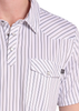 ROCK & ROLL STRIPED VENTED POLO WHITE - MENS POLO  - BM51T09593
