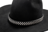 3-D BELT CHECKER BOARD BLACK HATBAND - HATS ADD-ONS  - D740003501