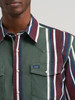 WRANGLER BRUSHPOPPER FIELD OLIVE STRIPE - MENS SHIRT  - 112385788