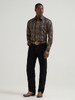 WRANGLER CHECOTAH BROWN BLACK PRINT - MENS SHIRT  - 112385791