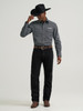 WRANGLER LOGO SNAP BLACK PRINT - MENS SHIRT  - 112385929