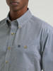 WRANGLER TEAL RELAXED FIT DIAMOND PRINT - MENS SHIRT  - 112385945