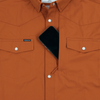 PONCHO  BURNT ORANGE TEXAS PERFORMANCE - MENS SHIRT WESTERN SNAPS - THE 1969