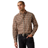 ARIAT LEVY BITTER CHOCOLATE PRINT - MENS SHIRT  - 10080694