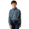 ARIAT LEX TEAL SOUTHWEST GEO PRINT - KIDS BOYS SHIRT - 10080651