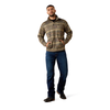ARIAT CALDWELL 1/4 ZIP OXFORD TAN - MEN SWEATER  - 10079310