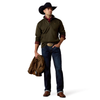 ARIAT CALDWELL 1/4 ZIP DARK GREEN - MEN SWEATER  - 10079650