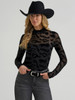 WRANGLER SHEER MOCK NECK BLACK SPUR - LADIES SWEATSHIRT  - 112385967