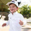 PONCHO  WHITE NYLON PERFORMANCE SNAP - KIDS BOYS SHIRT - THE LONE RANGER