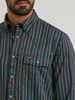 WRANGLER DARK SAPPHIRE DIAMOND STRIPE - MENS SHIRT  - 112384280