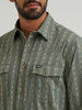 WRANGLER DARK FOREST DIMOND STRIPE - MENS SHIRT  - 112384279