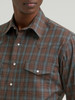 WRANGLER WRINKLE RESIST BROWN PLAID - MENS SHIRT  - 112385341