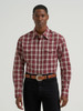 WRANGLER WRINKLE RESIST BURGUNDY PLAID - MENS SHIRT  - 112385342