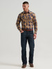 WRANGLER RETRO SAWTOOTH CARAMEL PLAID - MENS SHIRT  - 112385596